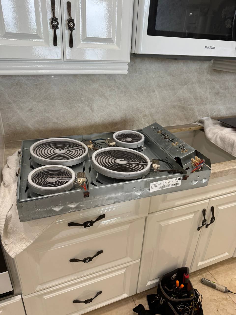 Electric Cooktop Repair in Weston: Restoring a Faulty Surface Burner — Before
