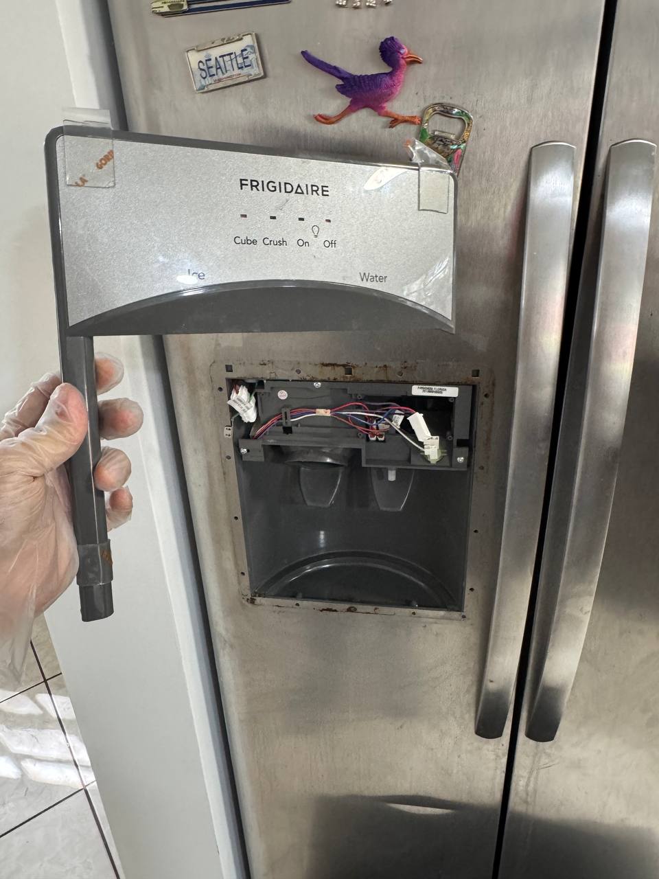 Frigidaire Refrigerator Dispenser Panel Repair in Davie, FL