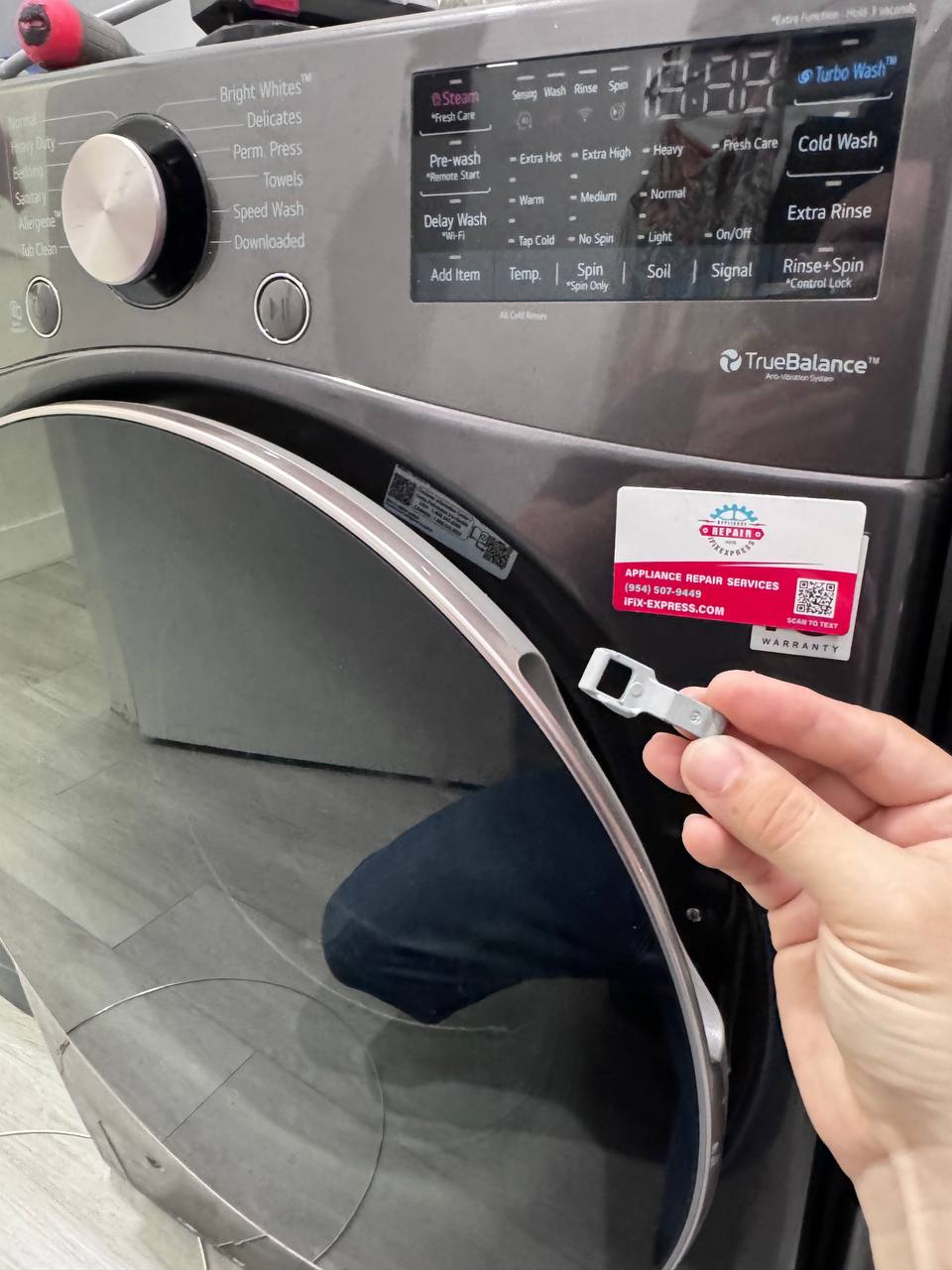 LG Washer Door Latch Repair in Southwest Ranches — Before