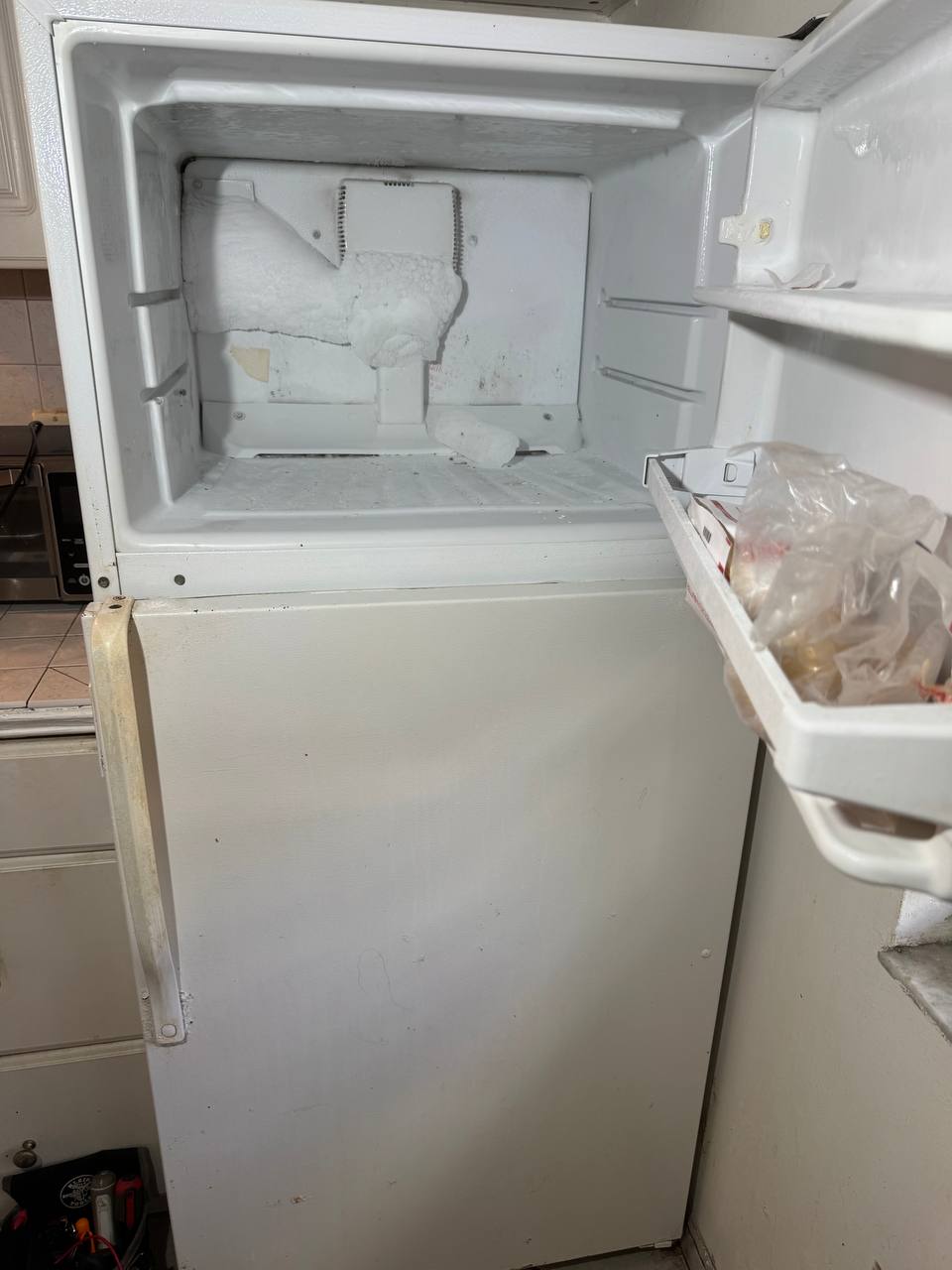 Refrigerator Door Gasket & Frozen Vent Repair in Hallandale Beach — Before